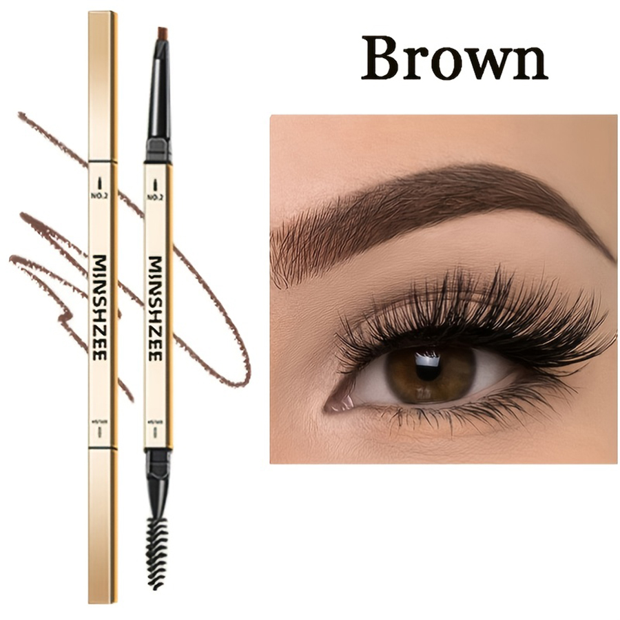Waterproof Eyebrow Pen, Non-Smudged Lasting Brown Matte Makeup, Double Head Eyebrow Tint Pencil with Brush
