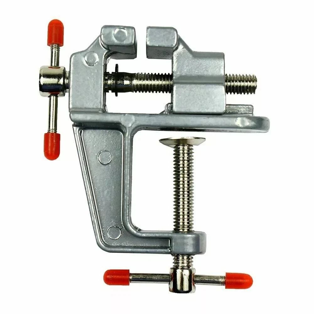 Miniature Vise, Small Jewelers Tool, Clamp On Bench Vice for Hobbyists Aluminum