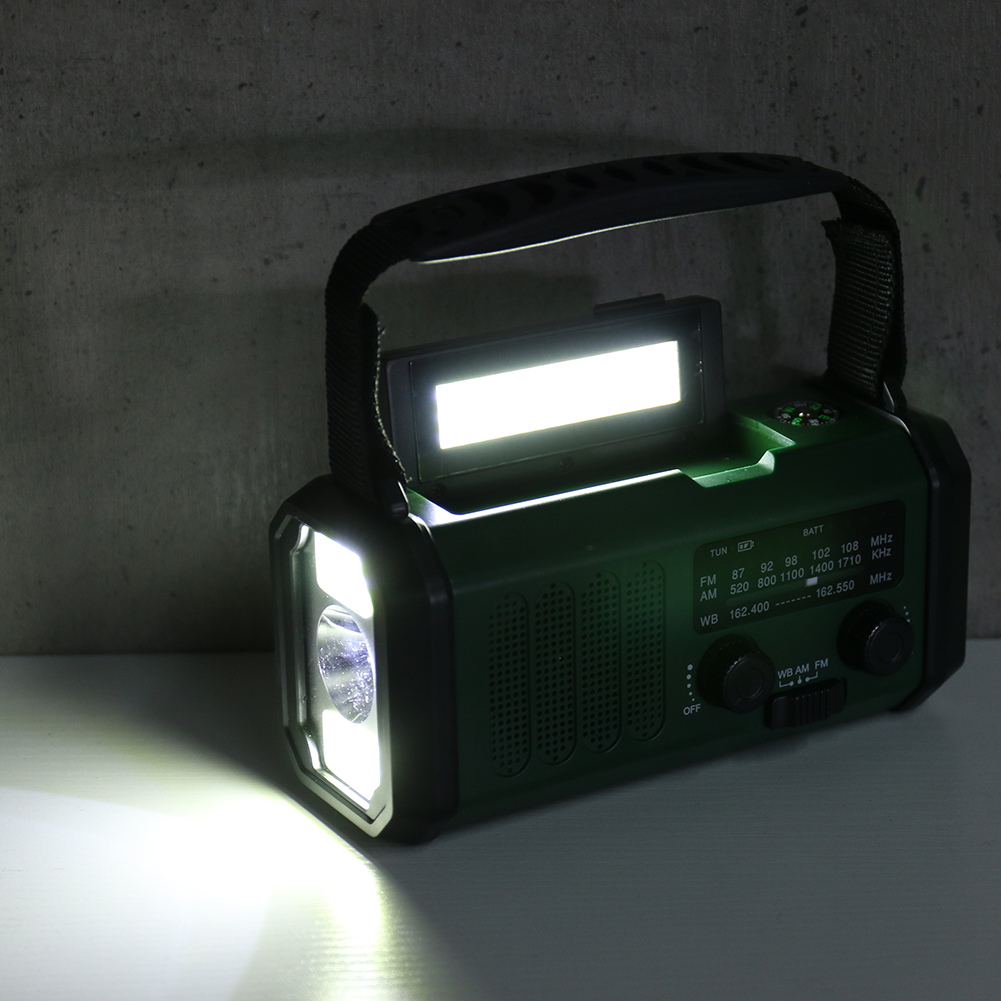 Hand Crank Emergency Radio with Solar Charging, Flashlight and Power Bank