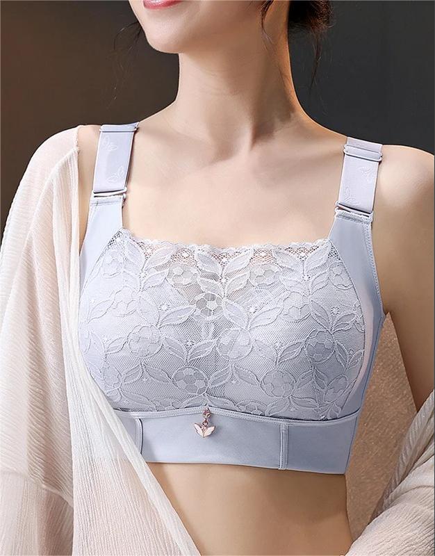 Womens Full Coverage Lace Bra Wirefree Plus Size Comfort