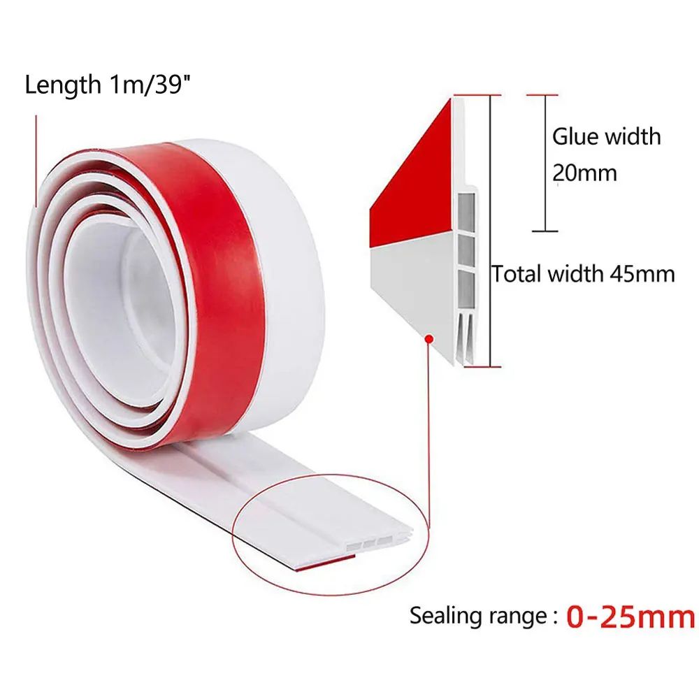 Under Door Draft Stopper Adhesive Seal Strip Noise Dust Blocker