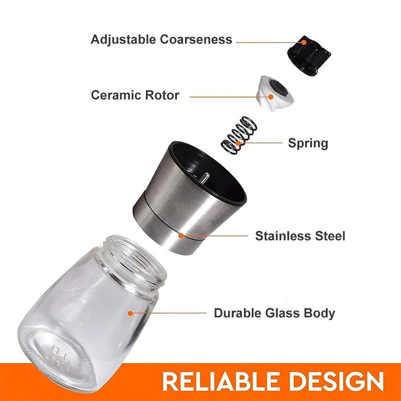 Manual Salt and Pepper Grinder Adjustable Seasoning Bottle