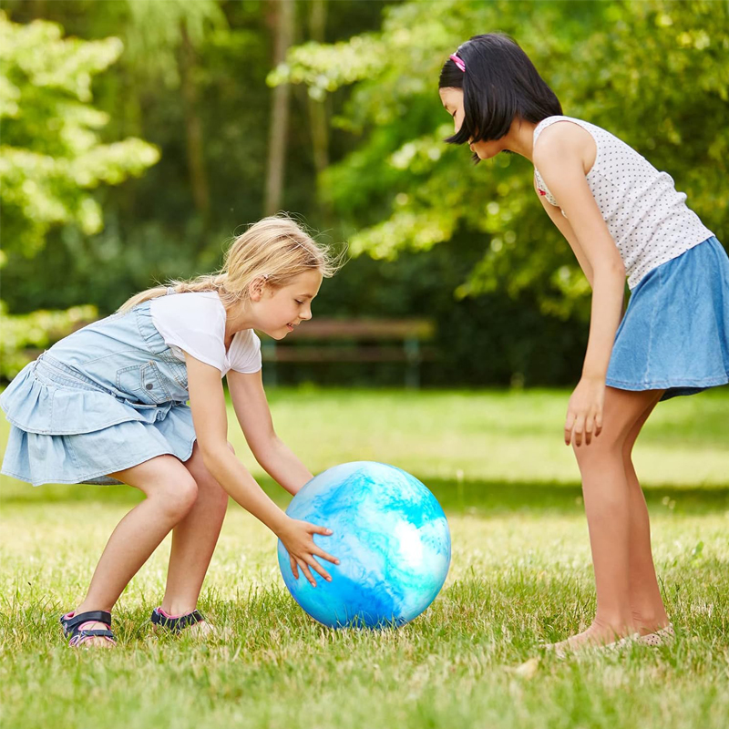 Marbleized Inflatable Bouncy Balls for Kids Outdoor Play and Party Fun