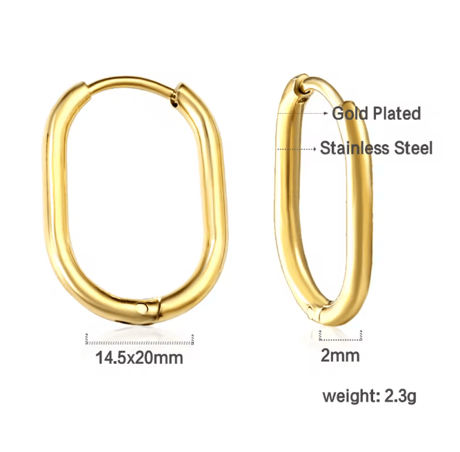 Simple U Shape Hoop Earrings