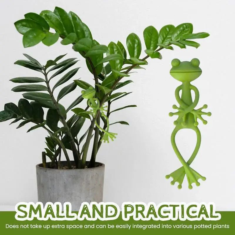 Cute Frog Plant Support Clips (1/3/5pcs) Reusable Frog Plant Stand Flower Pot Hugger for Vines & Stems