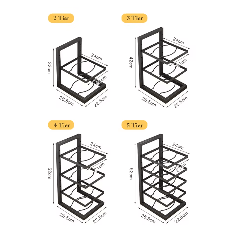 Adjustarack Multi Layer Adjustable Pot Rack Organizer Stainless Steel Kitchen Pot Storage Rack