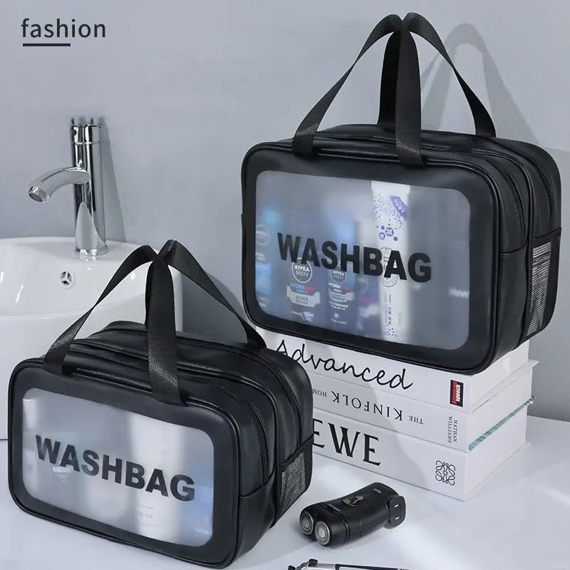 Dry Wet Separation Transparent PU Makeup Bag