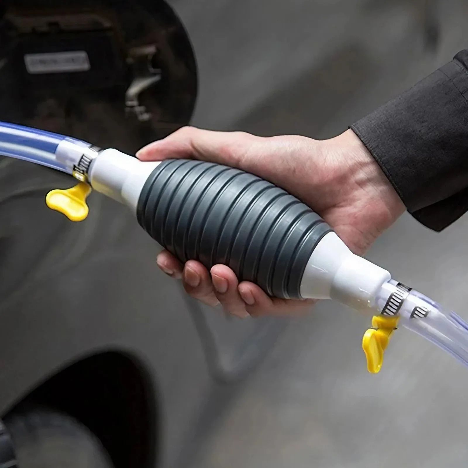 Manual Fuel Transfer Hand Pump – Portable Car Gas Primer Pump for Fuel Lines