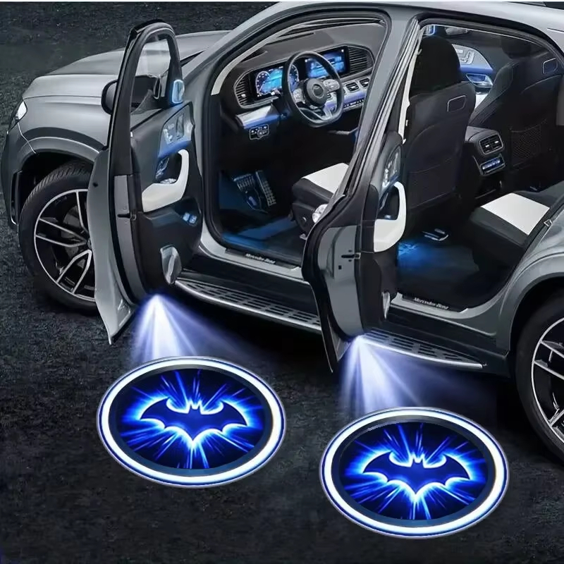 Premium Bat Logo Wireless Car Door Projector Lights Universal LED Welcome Lights