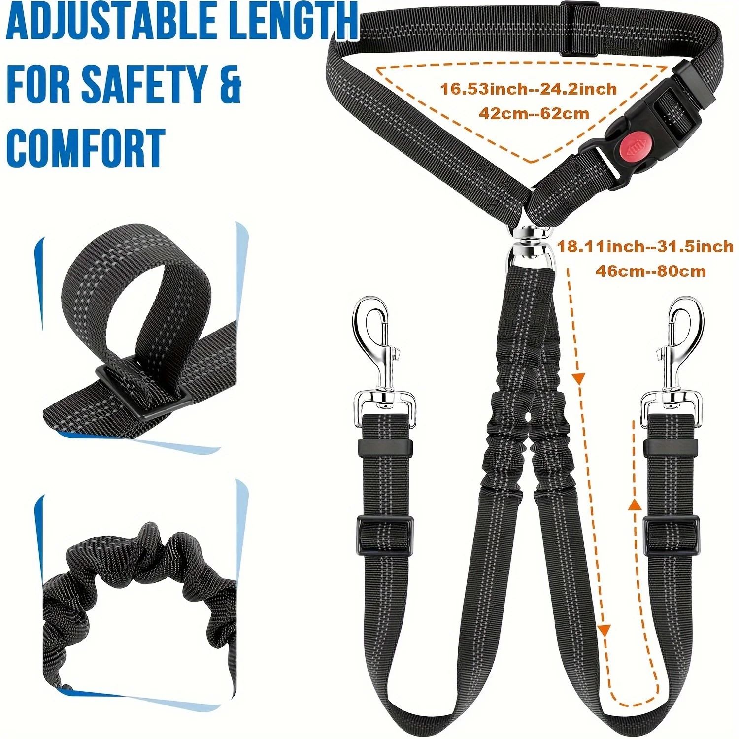 Adjustable Pet Car Seat Belt Leash for Dogs and Cats