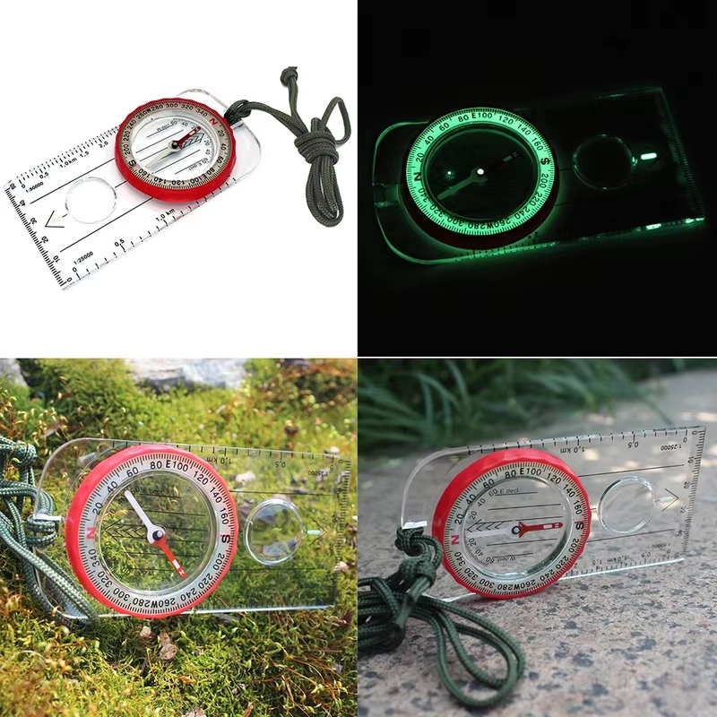 Glow-in-the-Dark Waterproof Magnetic Compass for Kids Outdoor Navigation Tool