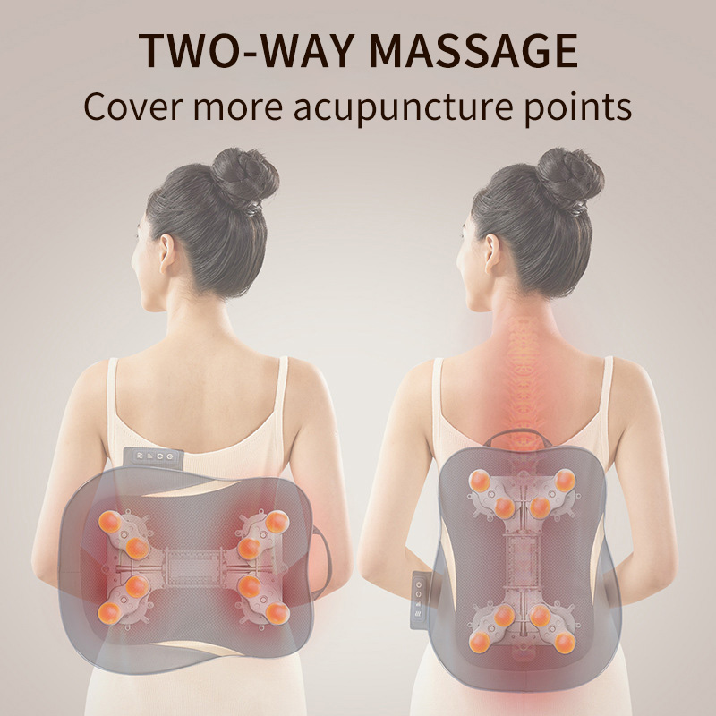 Waist Neck Dual Purpose Massager, Cervical Back Massage Cushion, Multifunctional Pillow for Home and Office Use