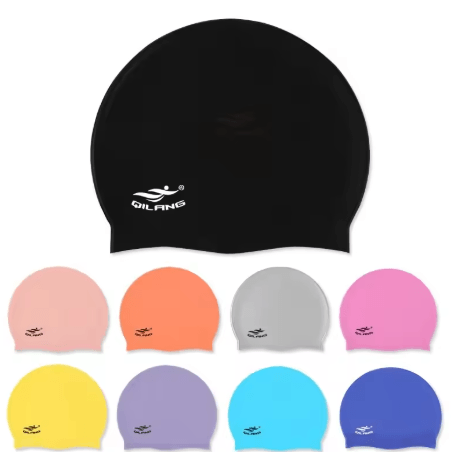 Waterproof Silicone Swimming Cap with Ear Protection No Leak Design for Children and Adults