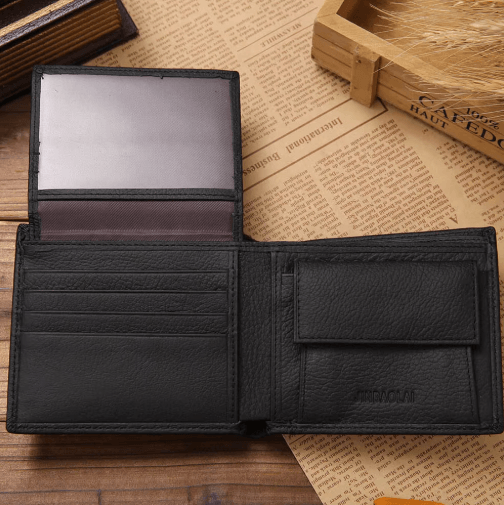Classic Genuine Leather Men Wallet with Coin Pocket & Card Holder Design