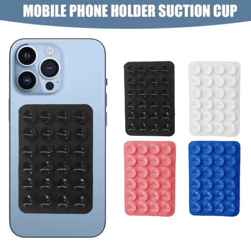 Silicone Suction Phone Mount Non Slip Self Adhesive Phone Holder for Selfies and Videos 1 2 PCS