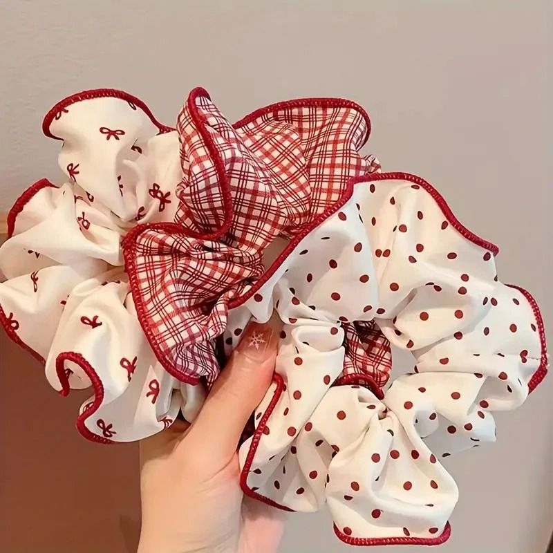 Colorful Plaid Hair Scrunchie Set