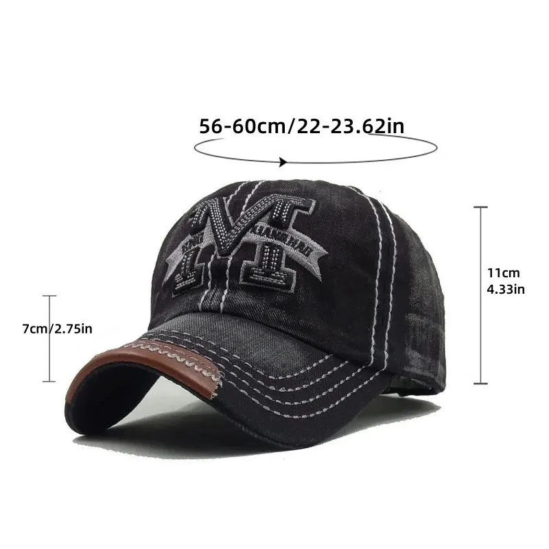 High Quality Baseball Hat Letter M Embroidery Cotton Cap for Men Women, Snapback Gorras, Outdoor Sport Sun Hat