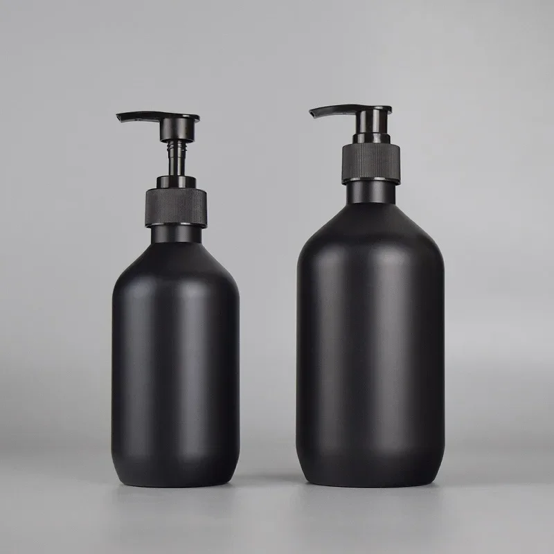 Matte Black Liquid Soap Dispenser Refillable Shampoo, Conditioner, and Lotion Container for Bathroom, Hotel & Spa Use