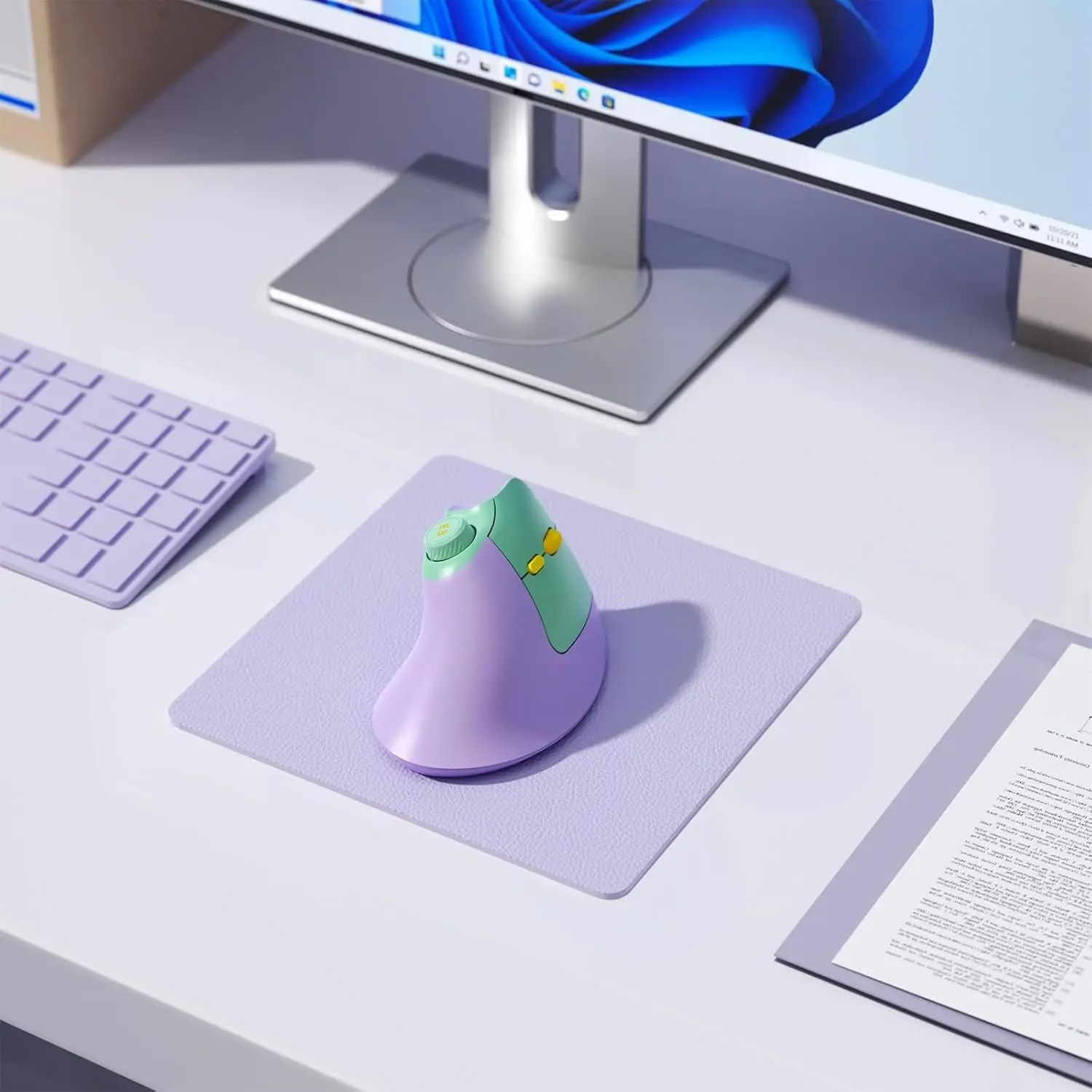 Ergonomic Vertical Wireless Mouse with Multi-Device Mastery