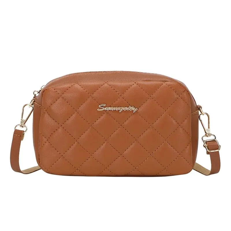Embroidered Camera Bag Christmas Women's Fashion New Checkered Crossbody