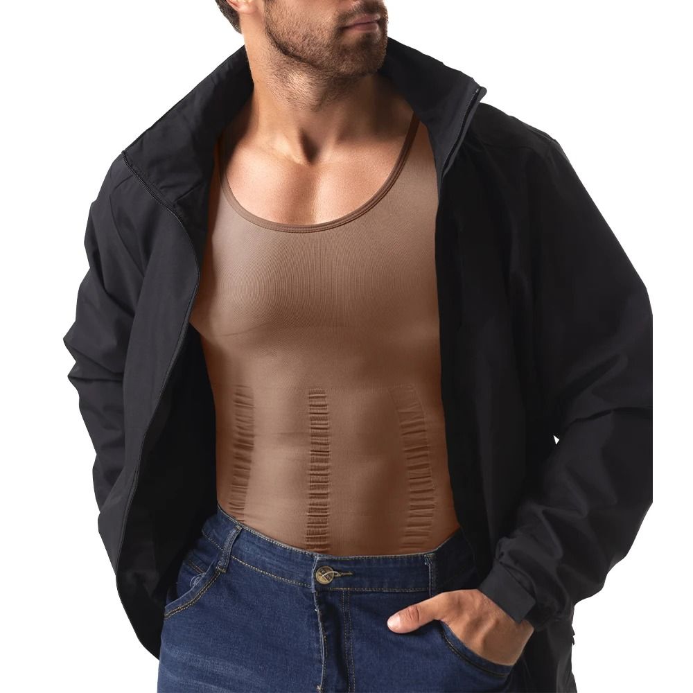 Mens Compression Shaper Vest Slim Fit Sleeveless Tummy Control Top