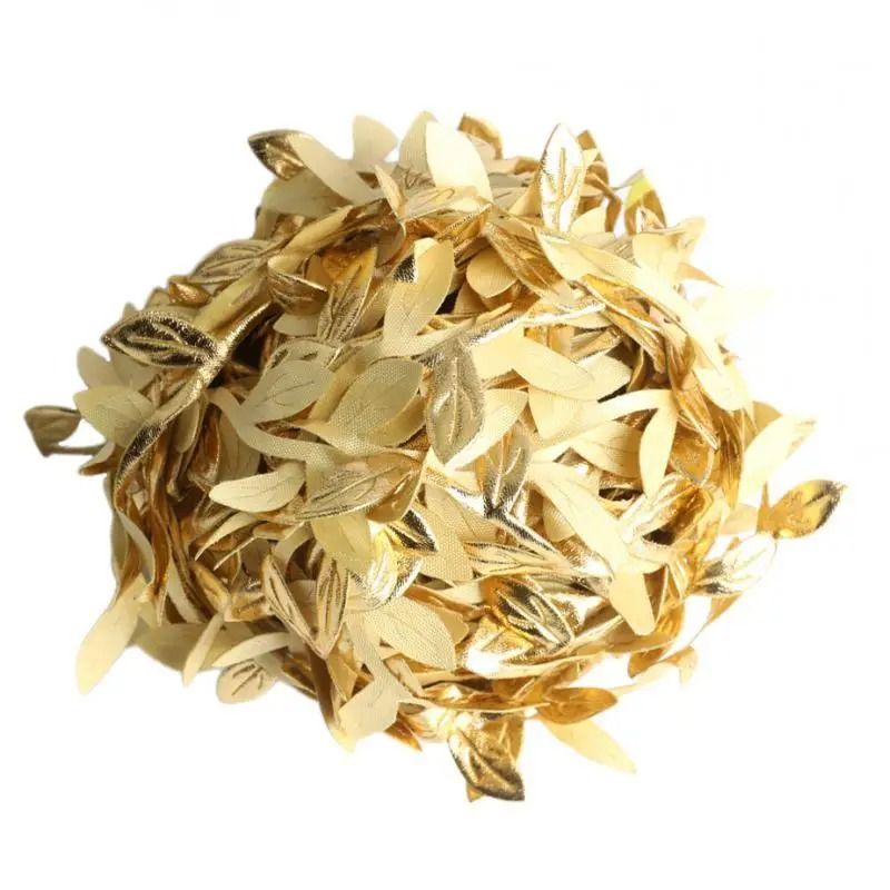 Gold Leaf Vine Garland Artificial Silk Leaves Wreath for Wedding Decor Scrapbooking and DIY Crafts