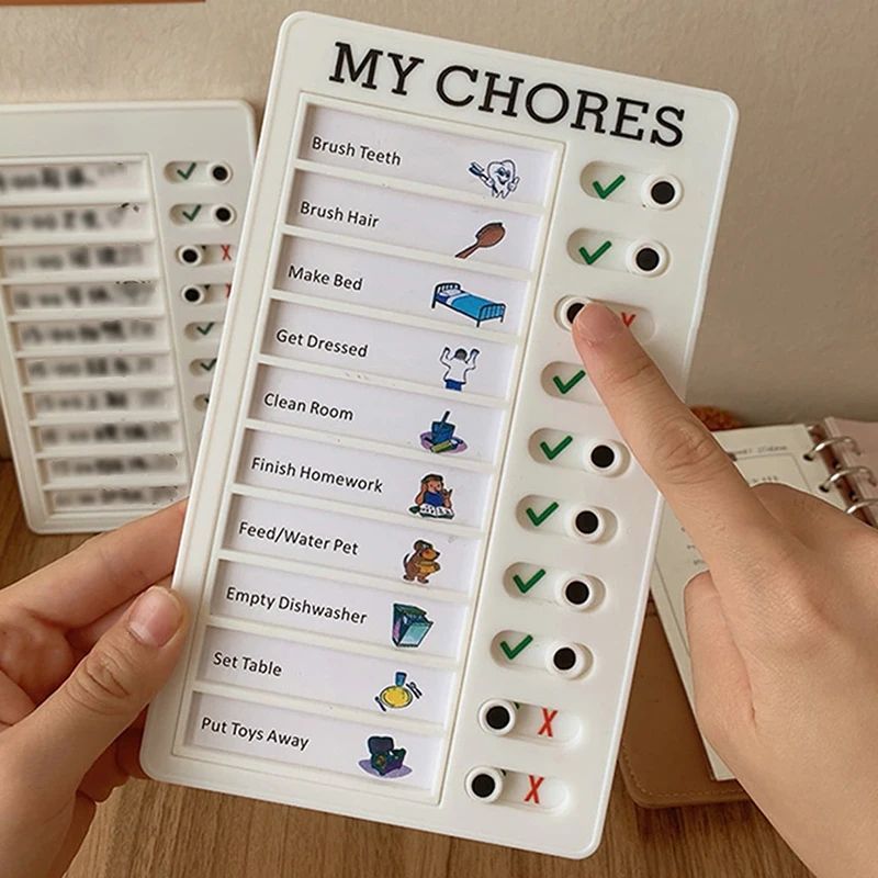 Portable Chore Chart Memo Board, Reusable To Do List Checklist Board for DIY Message, Home Organization & Travel
