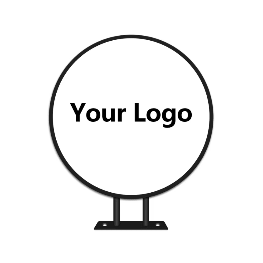Custom Round LED Light Box Sign – Double-Sided Illuminated Business Logo Display