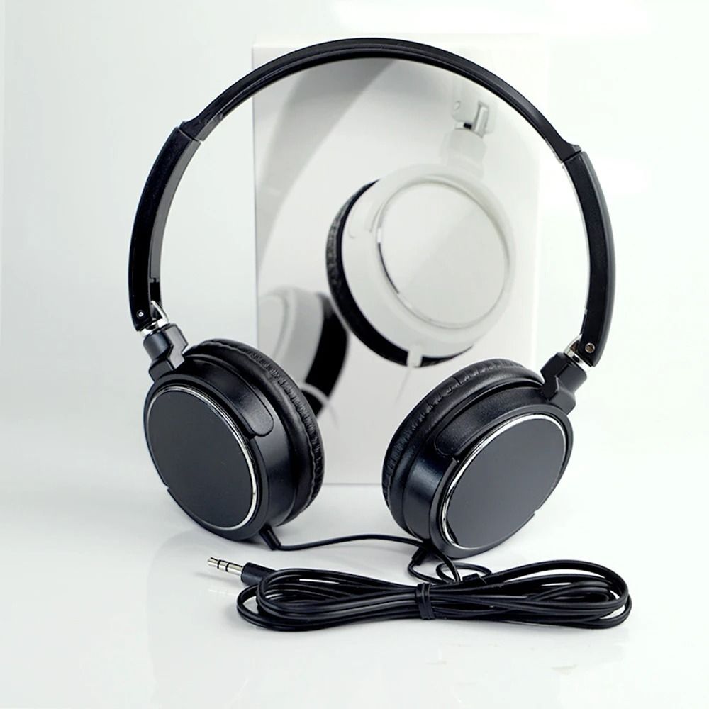 Foldable Wired Headset with Noise Cancellation and 3.5 mm Jack
