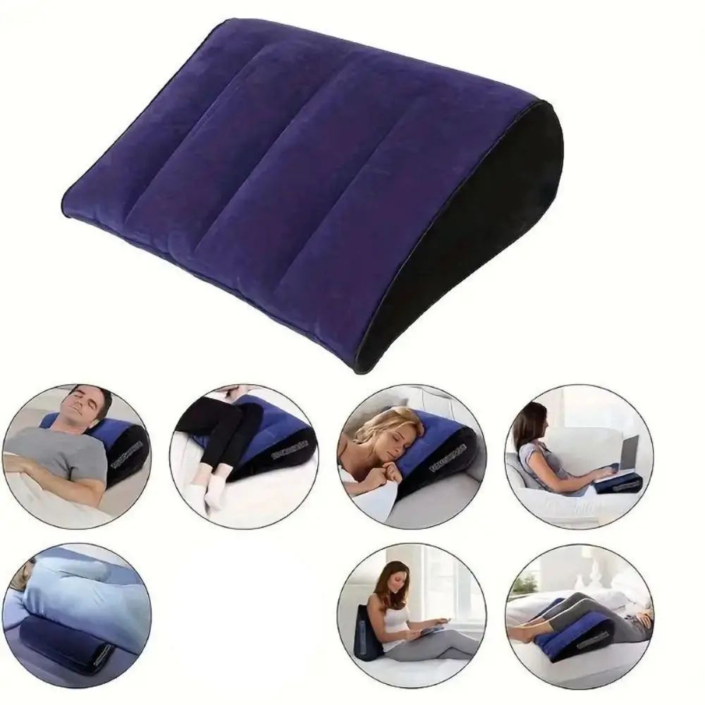 Inflatable PVC Flocking Wedge Pillow – Soft Triangle & Cylinder Support Cushion