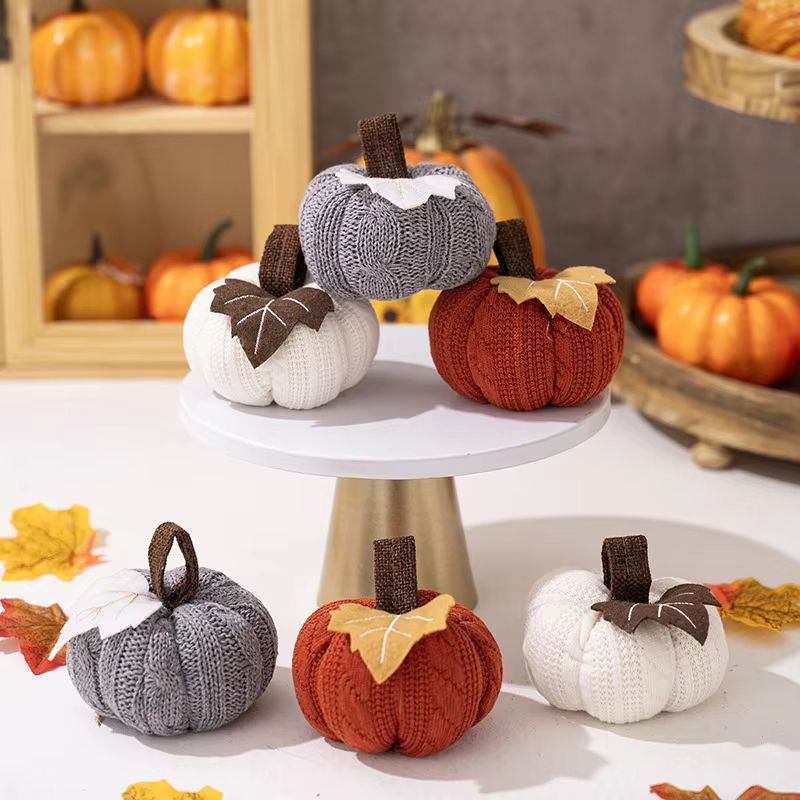 Handmade Knitted Decorative Pumpkin Reusable Fall and Halloween Home Decor