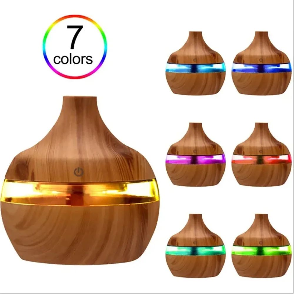 Wood Grain Aromatherapy Diffuser Ultrasonic Air Humidifier with Remote Control