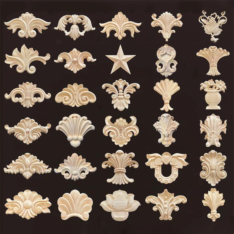 Carved Wood Furniture Applique Decor