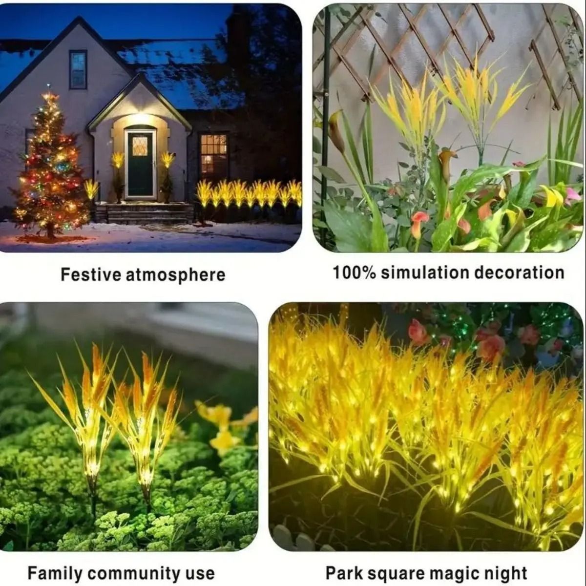 Vibrant Autumn Wheat Solar Pathway Lights