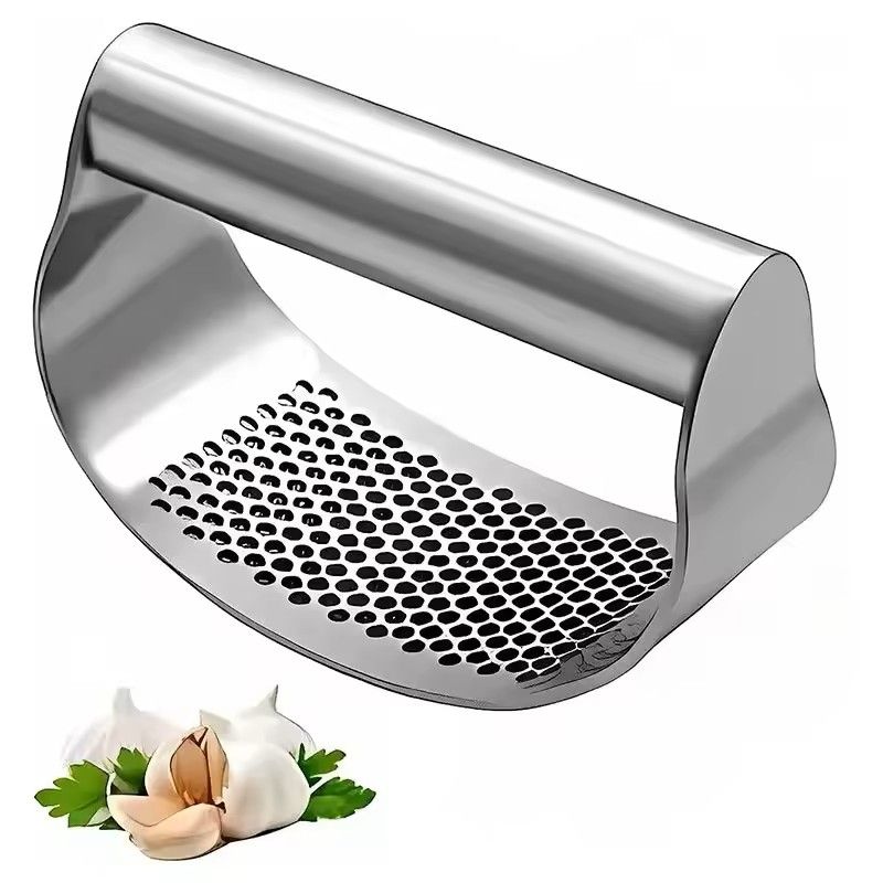 Upgraded Stainless Steel Garlic Press Rocker Manual Garlic Ginger Crusher and Mincer Kitchen Tool