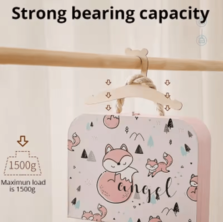 10-Piece Baby Wooden Hanger Rack – Creative Nursery Clothes Hanger Set