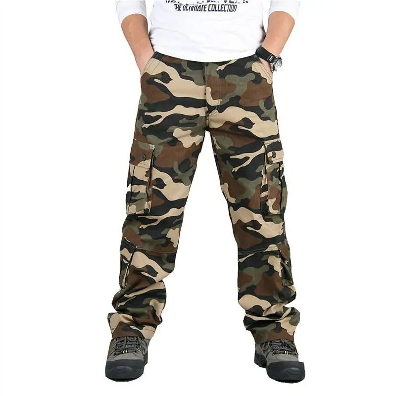 Mens Tactical Camouflage Overalls High-Quality Multi-Pocket Work Pants
