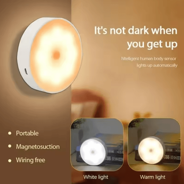 LumiSense USB Rechargeable PIR Motion Sensor LED Night Light for Closet Cabinet Kitchen Stairs Wireless Magnetic Lamp