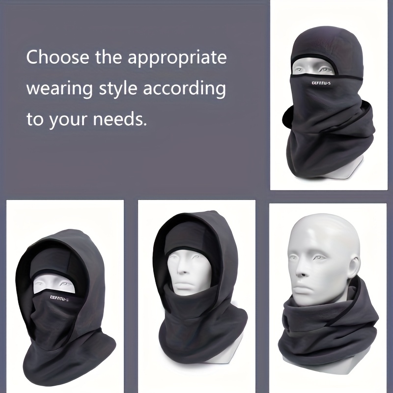 Winter Outdoor Warm Hat with Integrated Head Cover, Two-layer Balaclava Hat, Perfect for Cold Weather