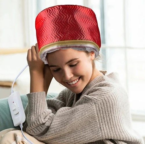 Electric Hair Steamer Cap, Waterproof Self Heating Thermal Treatment Hat for SPA Nourishing Hair Care