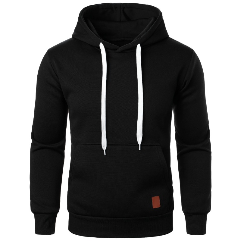 Mens Casual Hooded Pullover, Lightweight Streetwear Sweatshirt with Drawstring Hood & Collar