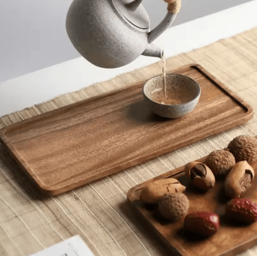 Acacia Wood Rectangular Serving Tray and Long Charcuterie Board