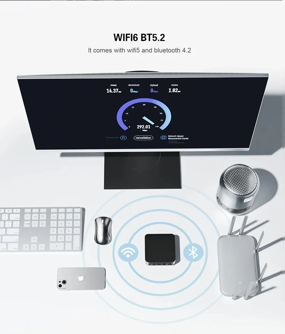 Intel i9 Windows 11 Pro Mini PC – 12GB RAM 512GB SSD WiFi 6 Compact Desktop Computer