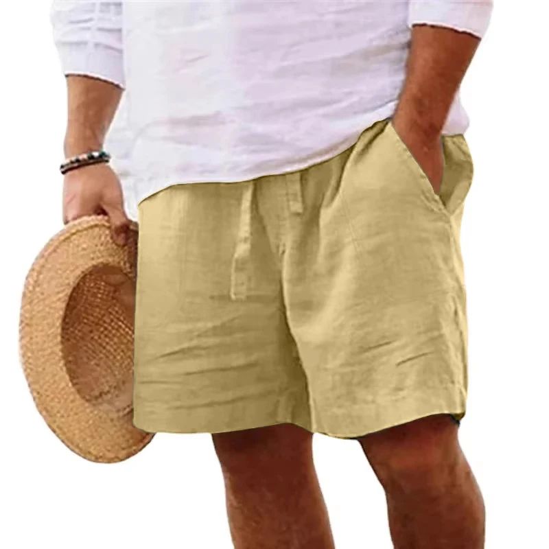 Men's Cotton Gym Shorts Lightweight Breathable Beach Jogging Shorts