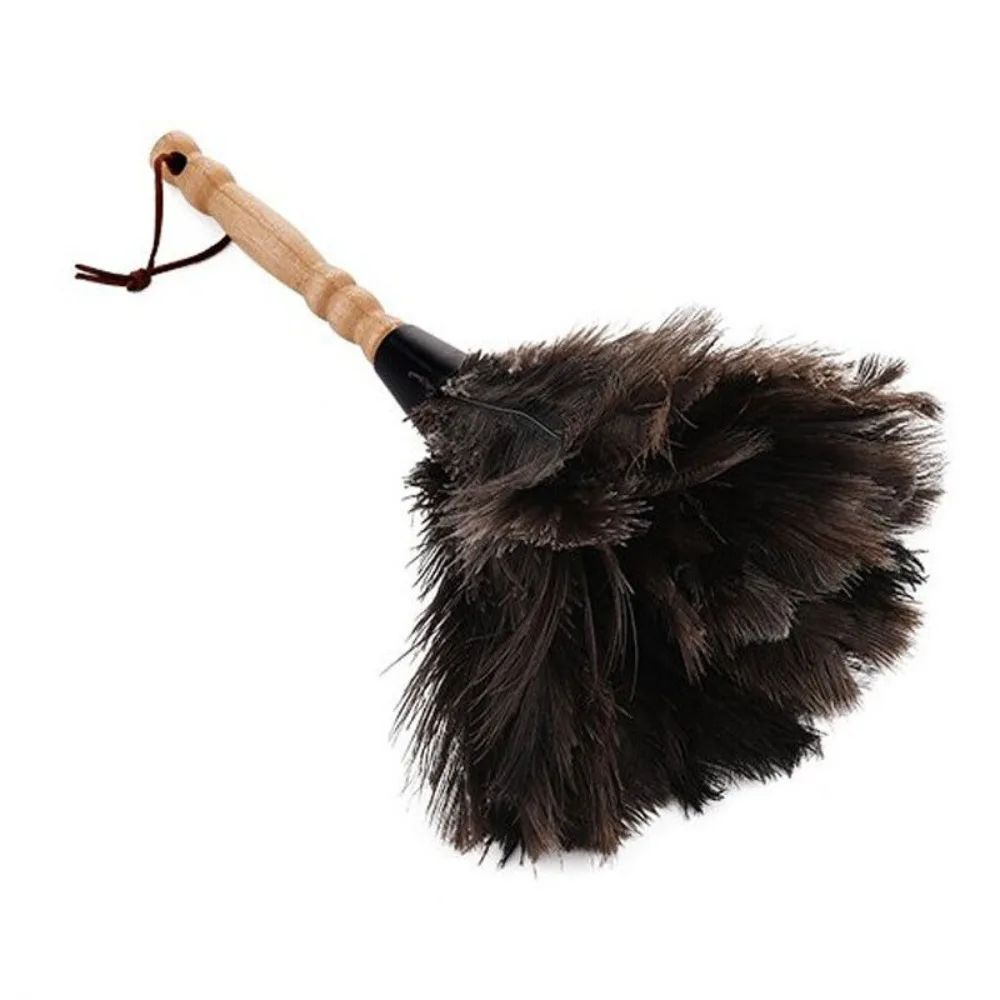 Ostrich Feather Duster Wooden Handle Household Cleaner