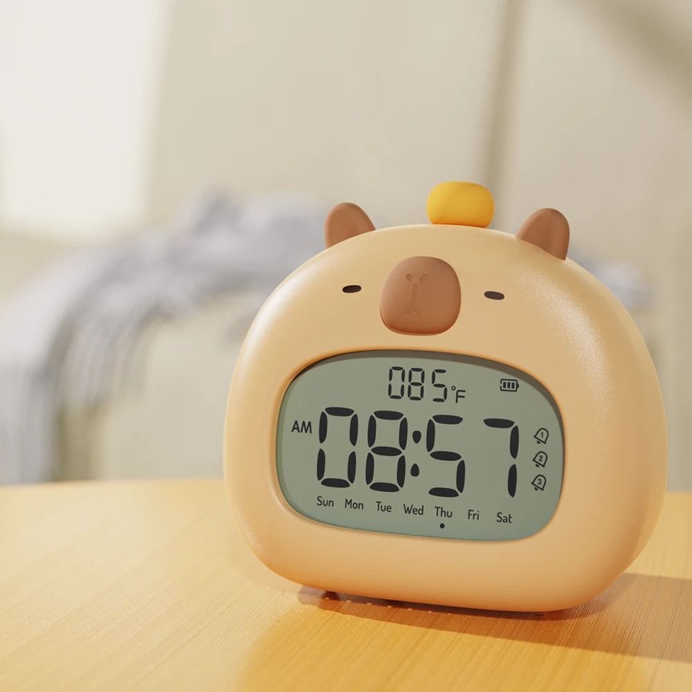 Cute Capybara Bedside LED Kids Alarm Clock