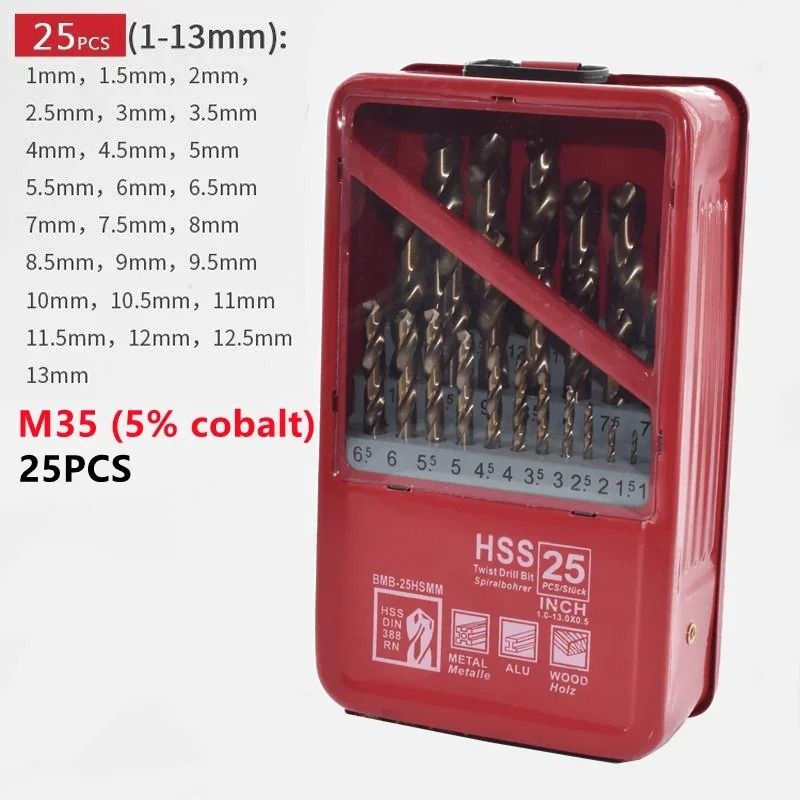 HSS Titanium Coated Drill Bit Set for Metal and Woodworking