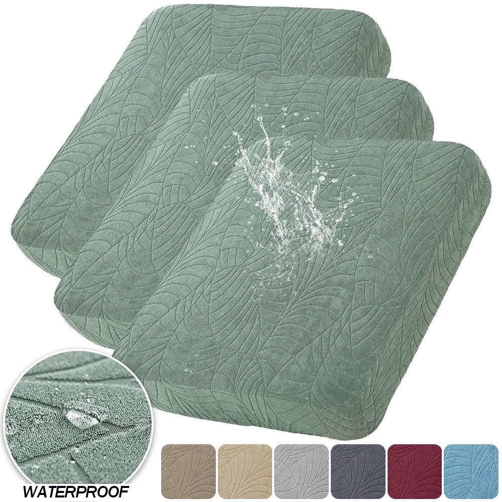 Waterproof Stretch Sofa Cushion Cover With Removable Jacquard Fabric Protector