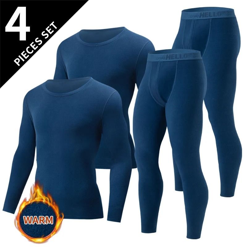 Mens Thermal Underwear Long Sleeve Top and Pants Set