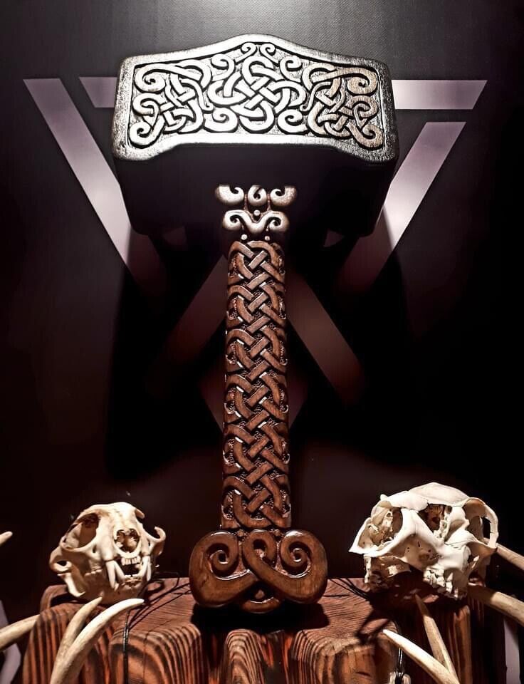Handmade Viking Hammer. With Engraved Head Viking Hammer Best Gif